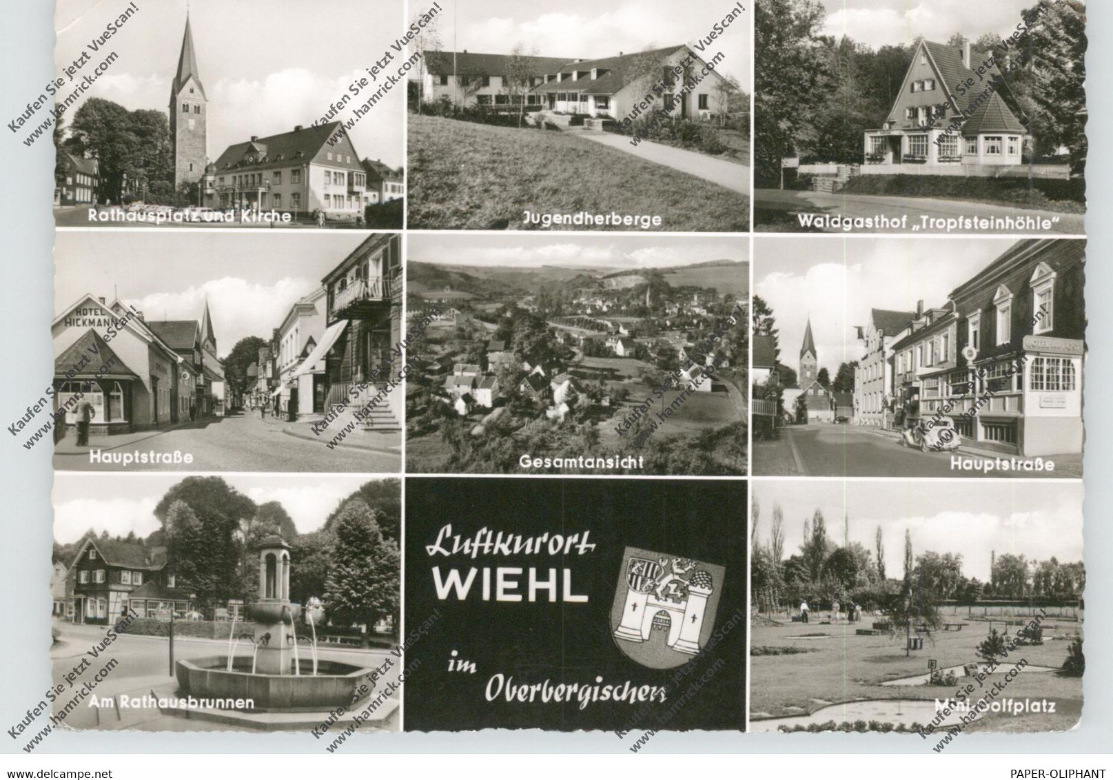 5276 WIEHL, Mehrbild-AK 1959, Minigolfplatz, Hauptstrasse, Rathausbrunnen, Tropfsteinhöhle... - Wiehl