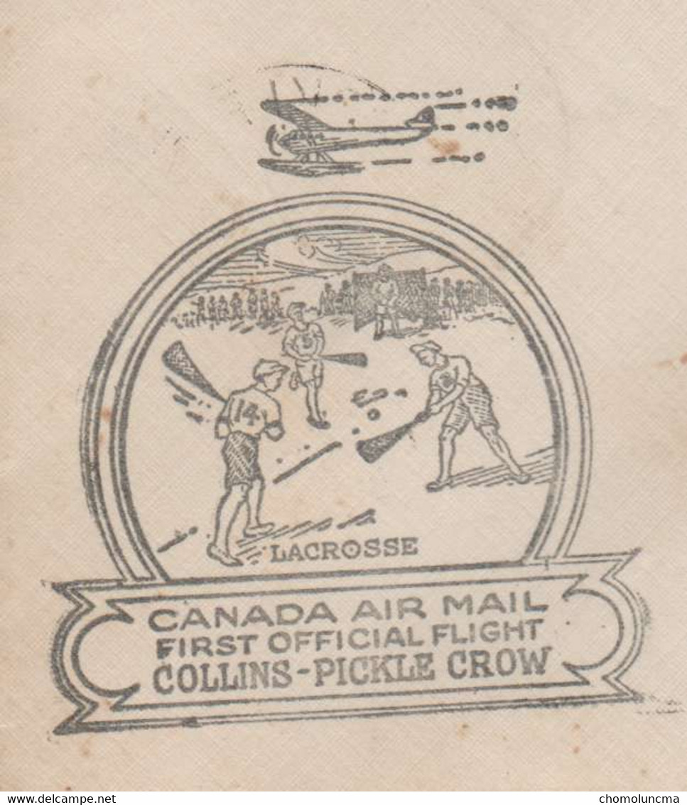 1922 Canada Special Cancel Games Team Sport Lacrosse La Crosse Au Champ Native American Amérindien Hockey Sur Gazon - Gedenkausgaben