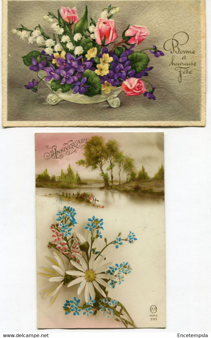 CPA - 2 Cartes Postales - Thème - Fleurs  (SVM14082) - Flores