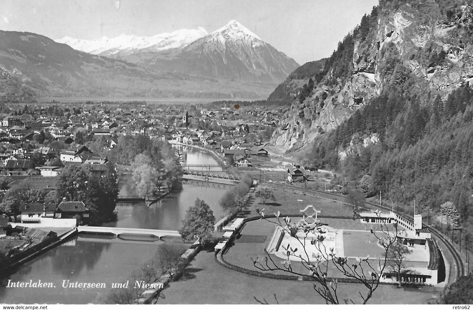 INTERLAKEN → Unterseen Und Niesen, Fotokarte Anno 1949 - Unterseen