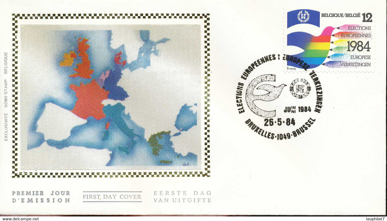 [66198]TB//-N° 2133 - FDC - Election Parlement Européen - "BRUXELLES-1049-BRUSSEL", EUROPE, Colombe, Soie, SNC - 1981-1990