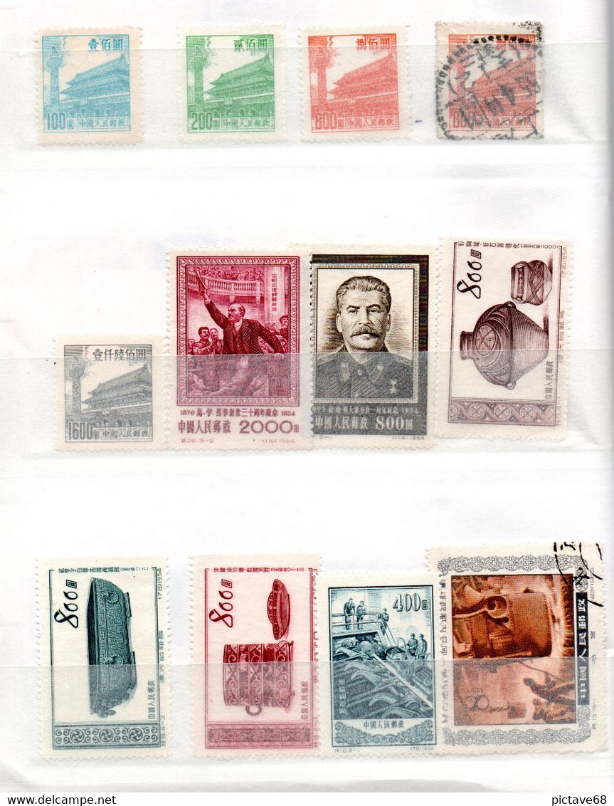 CHINE / LOT DE TIMBRES DANS CARNET D'ECHANGES OBLITERES - Altri & Non Classificati