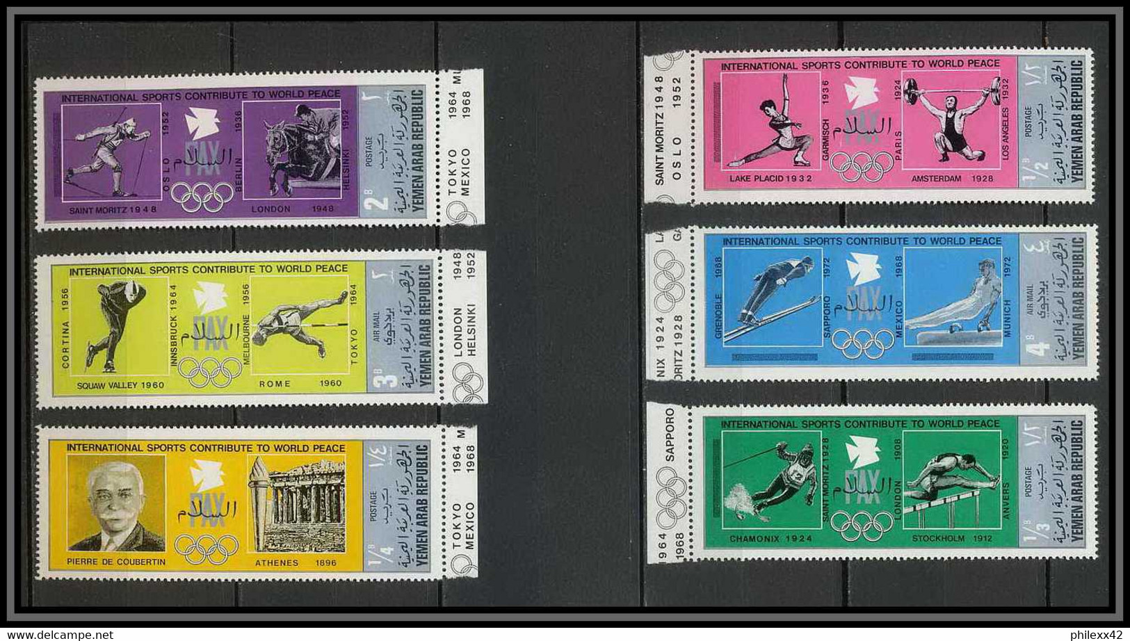 YAR (nord Yemen) - 3594/ N° 1301 / 1306 A SILVER ** MNH Jeux Olympiques Olympic Games - Verano 1968: México