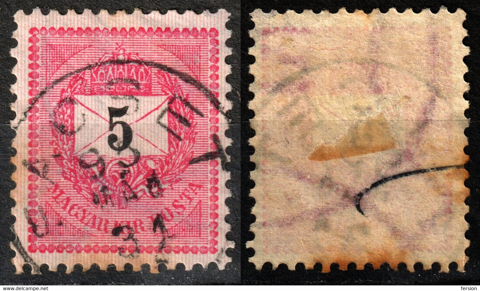 FACSET Facsád Faget Postmark Romania BANAT Transylvania / 1888 1889 1898 Hungary LETTER ENVELOPE Black Number 5 Kr - Transilvania