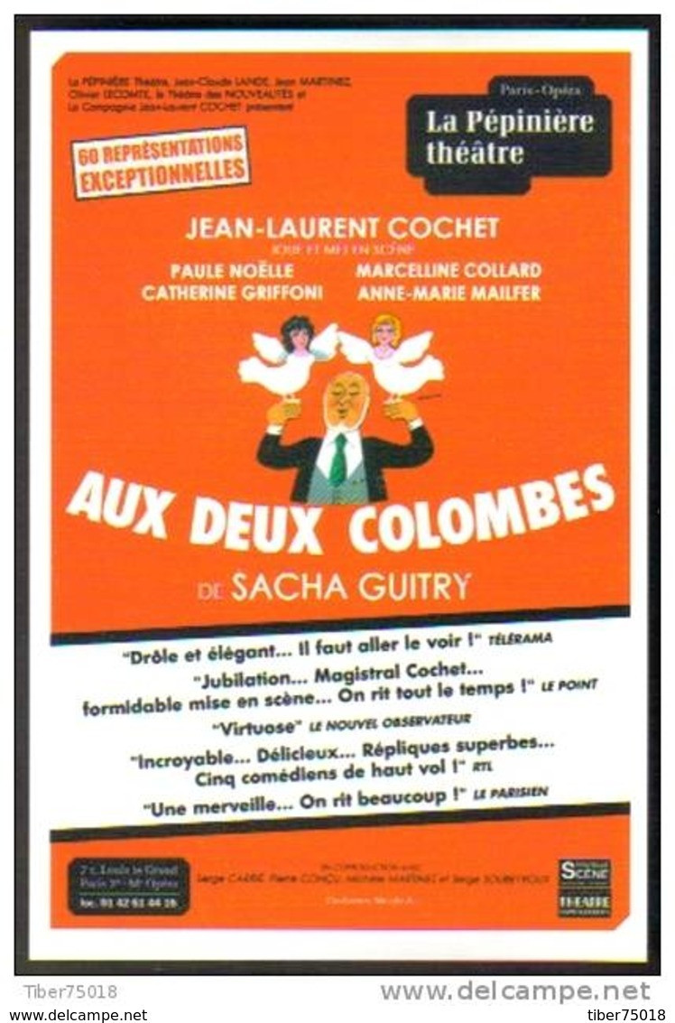 Carte Postale : Aux Deux Colombes De Sacha Guitry - Jean-Laurent Cochet - La Pépinière Théâtre - Illustration Léo Kouper - Kouper