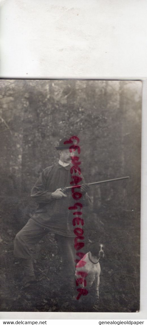 87- ST PRIEST TAURION- CHASSEUR CHASSE FUSIL CHIEN - CARTE PHOTO BOUDEAU SAINT PRIEST TAURION 1911 - Saint Priest Taurion