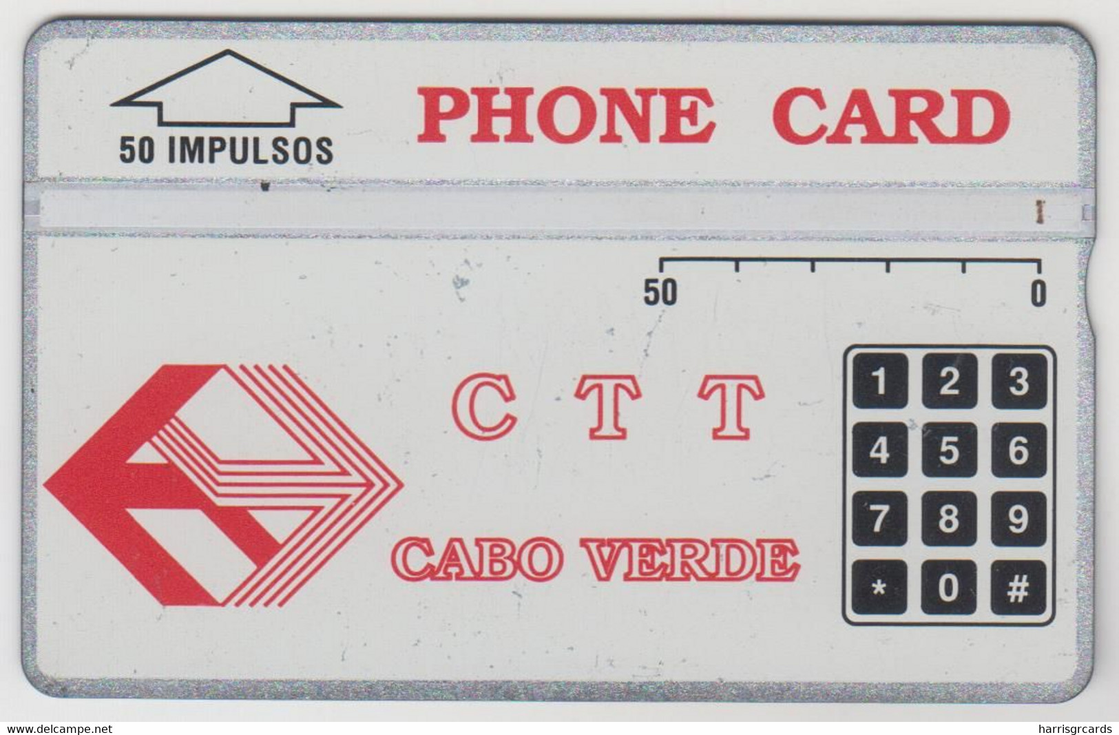 CAPE VERDE - CTT Cabo Verde - Red Logo (50 Impulsos) , CN:329A, 50 U,  Used - Cape Verde