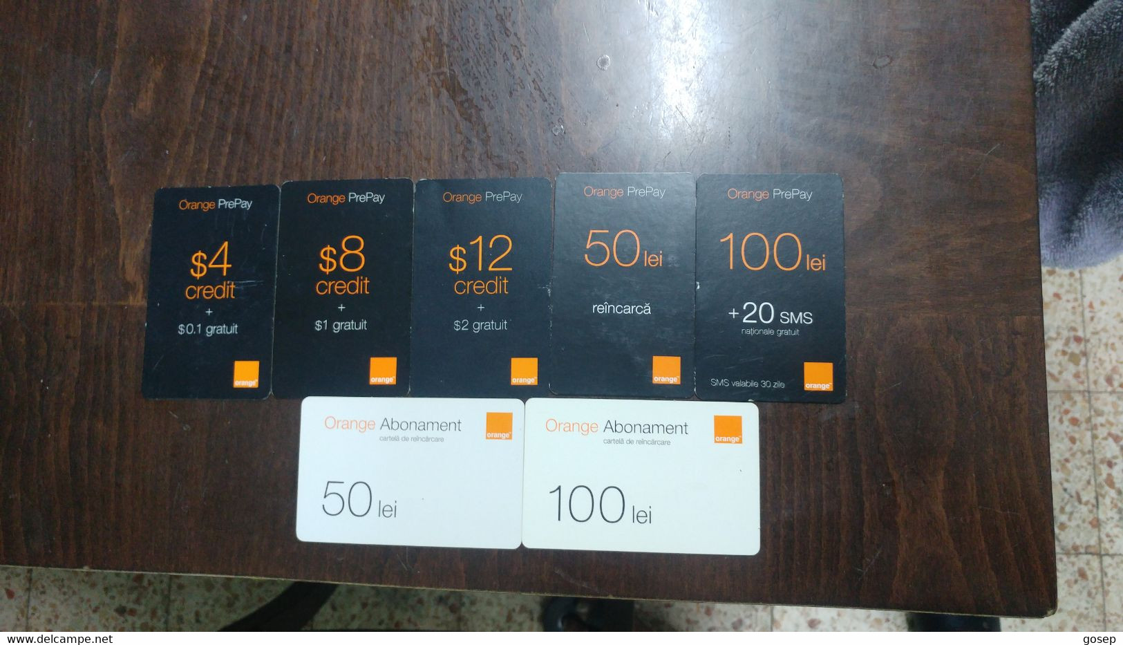 Moldova-orange Prepay-(black-$4,8,12,)-(black-50,100+20sms-lei)-(white-50,100lei)-(7cards)-used+4card Prepiad Free - Moldova