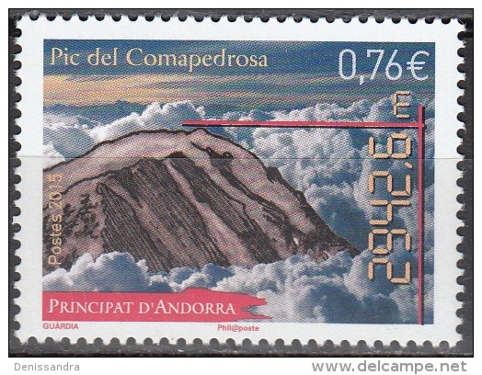 Andorre Français 2013 Yvert 769 Neuf ** Cote (2017) 1.50 Euro Pic De Comapedrosa - Unused Stamps