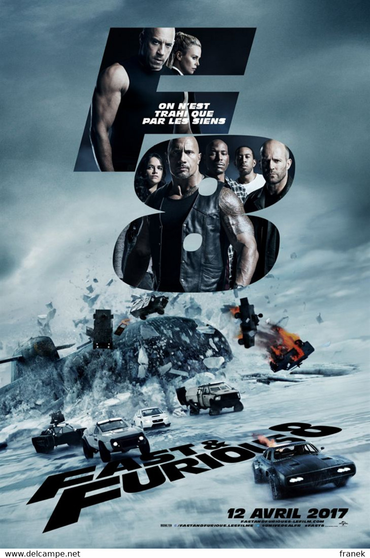 Affiche De Cinéma Authentique " FAST AND FURIOUS 8 " - Format 120X160CM - Manifesti & Poster