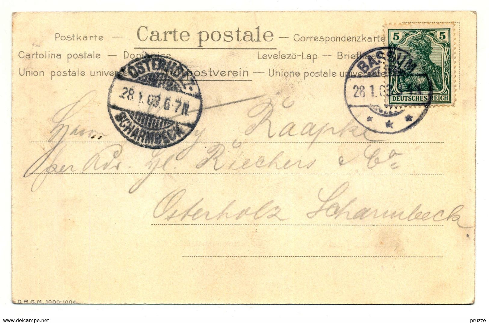 Bassum 1903, LKr. Diepholz, Bremen-Osnabrücker-Chaussee - Nach Osterholz Scharmbeck - Diepholz