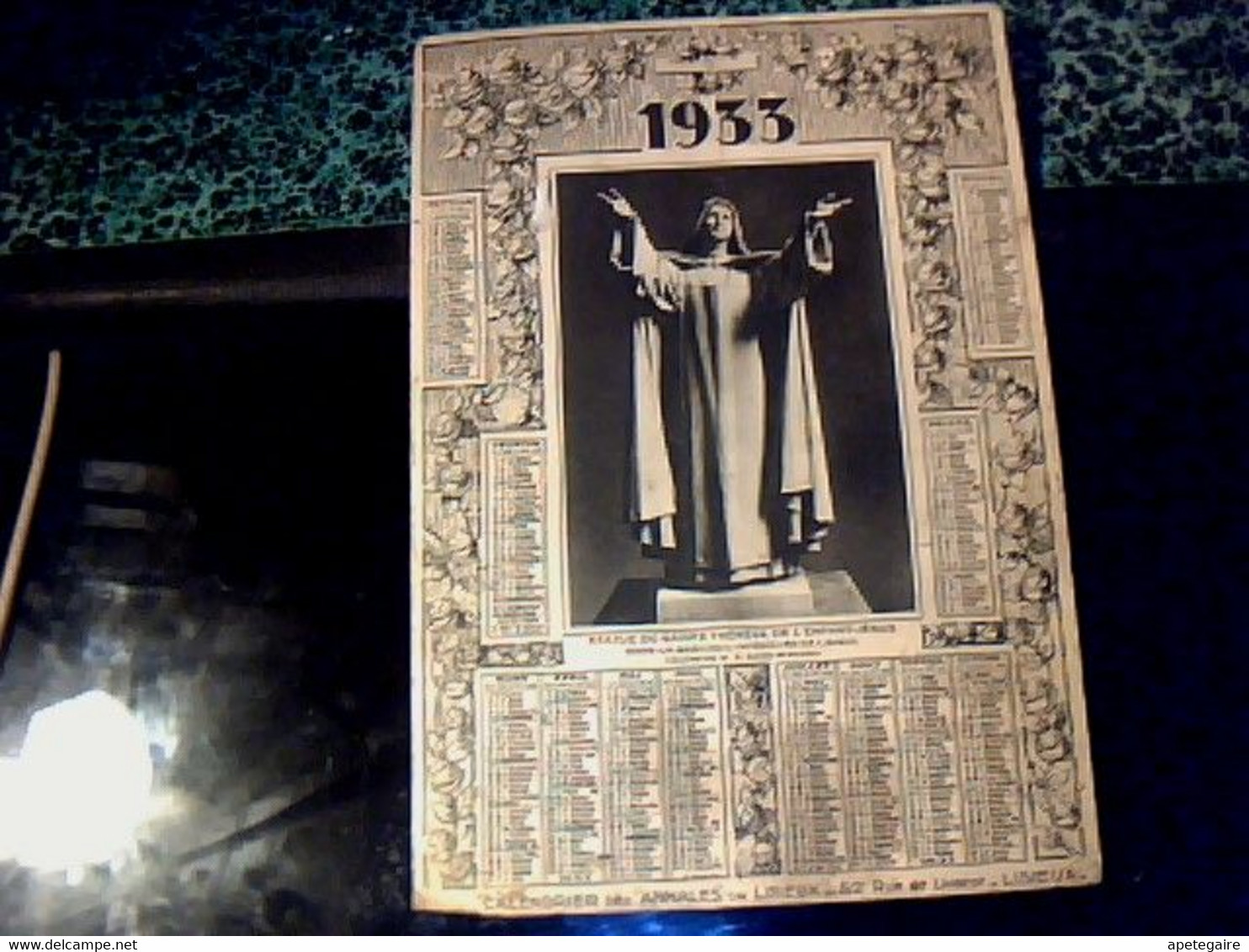 Calendrier Des " Annales De Lisieux" Année 1933 - Grand Format : 1921-40