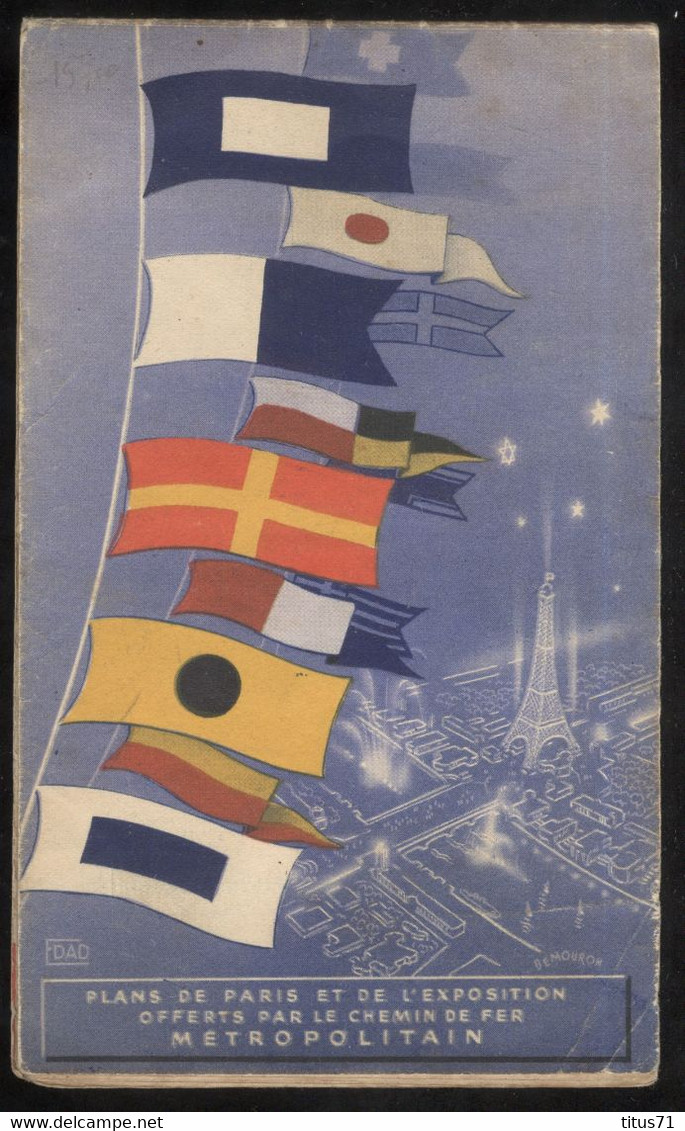 Plan Dépliant Métropolitain Et Exposition De Paris 1937 - Bon état - Europe