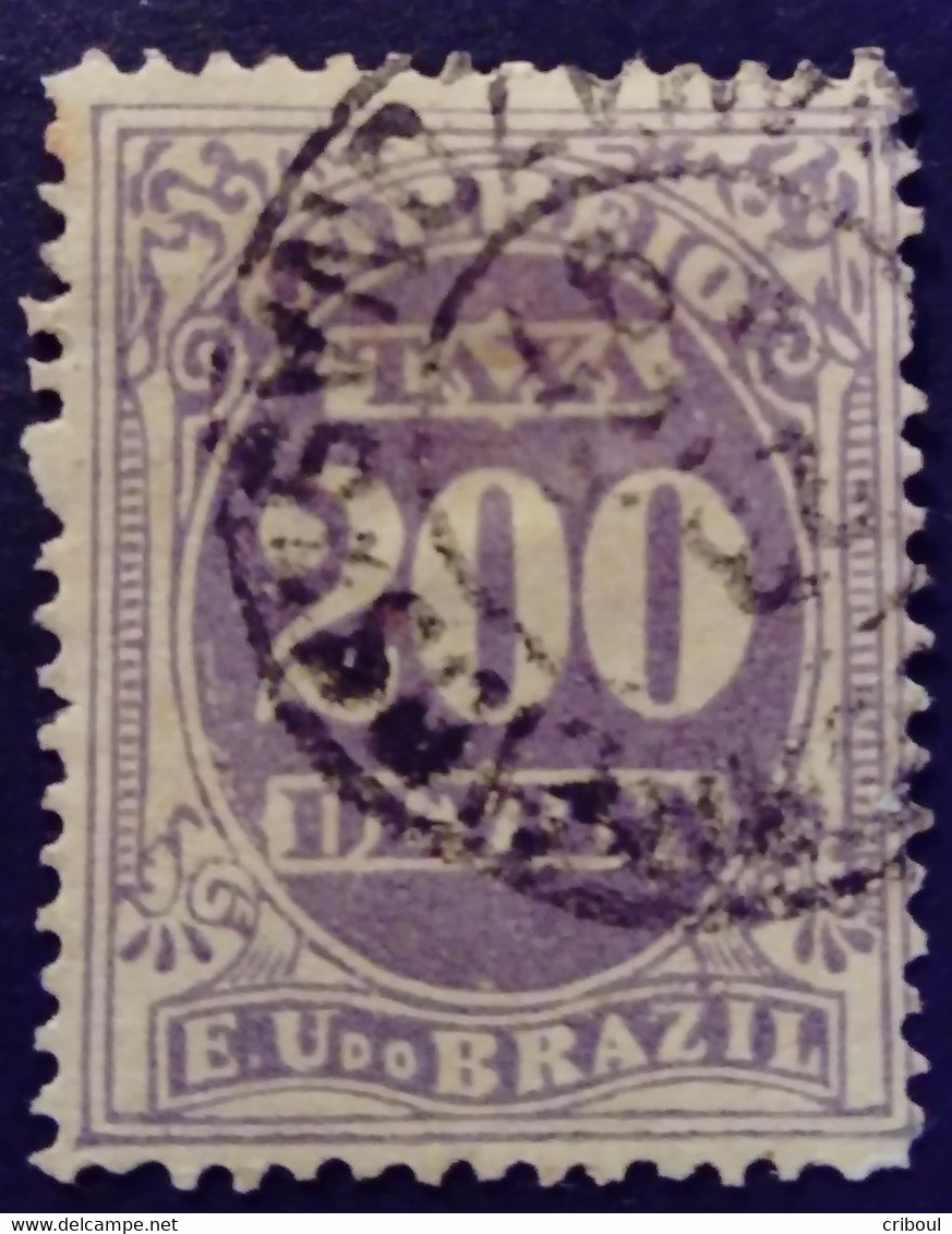 Bresil Brasil Brazil 1895 Taxe Tax Taxa Sans Filigrane Without Watermark Yvert 22b O Used - Portomarken