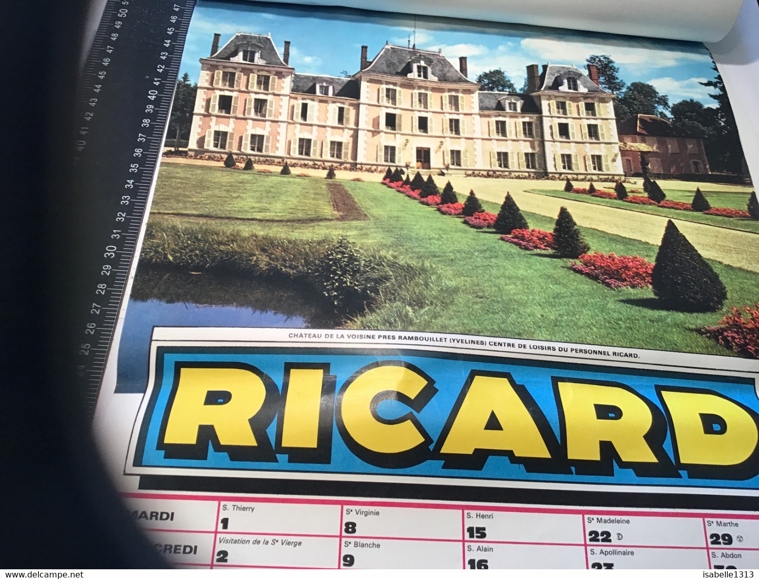 Calendrier Ricard 30 Cm Par 49 Cm 19 69 Société Ricard - Formato Grande : 1961-70