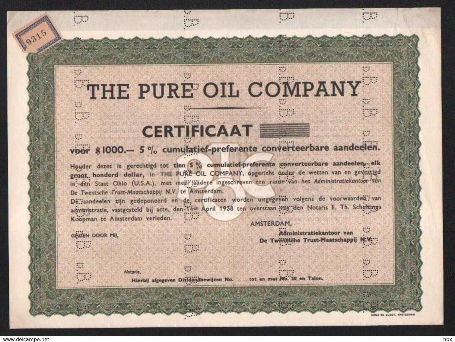 The Pure Oil Company - Specimen - Aardolie