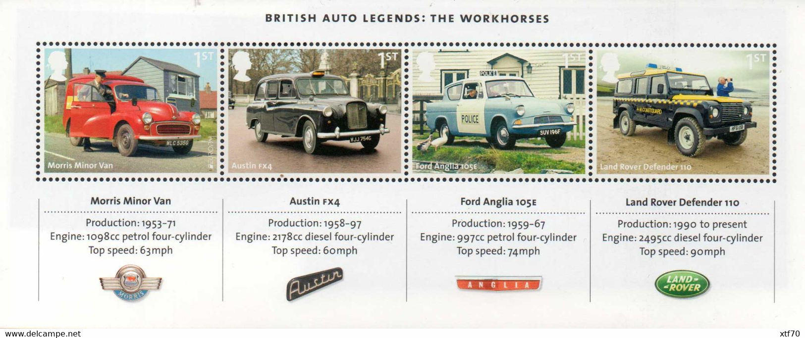 GREAT BRITAIN 2013 British Auto Legends M/S - Hojas Bloque