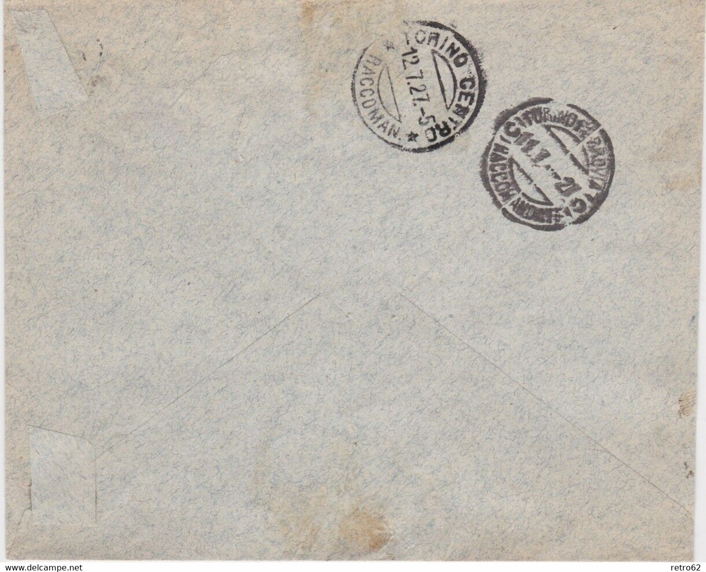 1927 Italy → 2.45 Lire On Pietro Milani & Figli Of Forno Rivara Registered Cover To Torino - Assurés