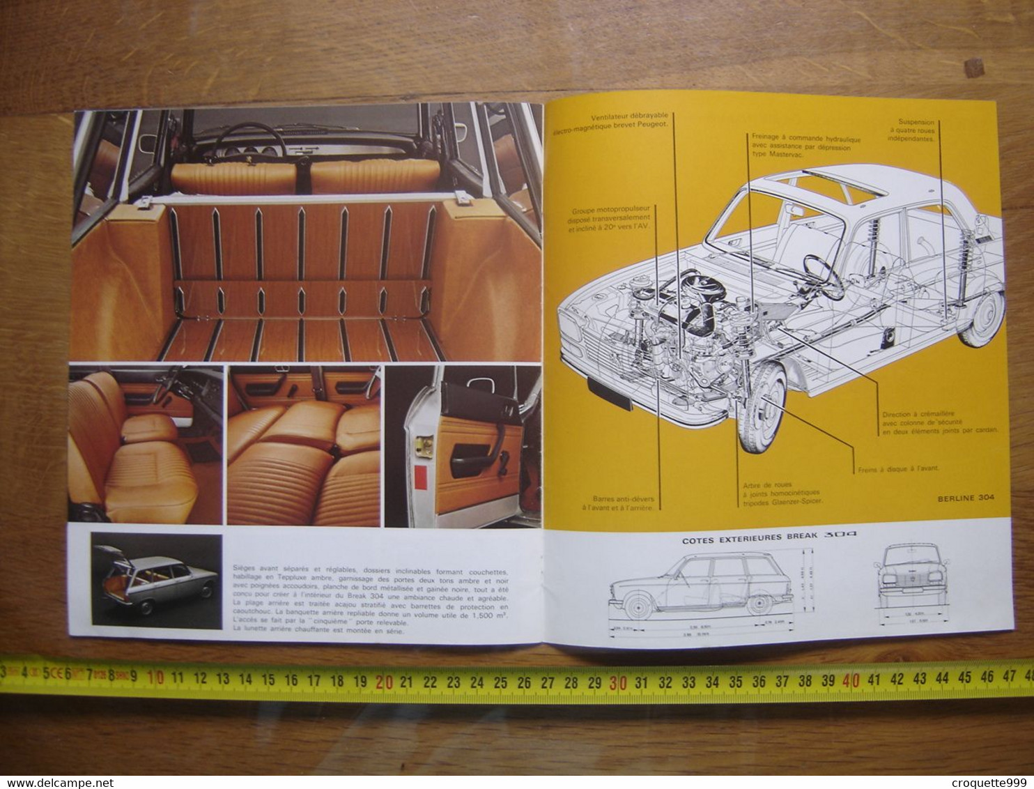 1975 Depliant Brochure PEUGEOT 304 AUTOMOBILE Deco Garage Loft - Automobili