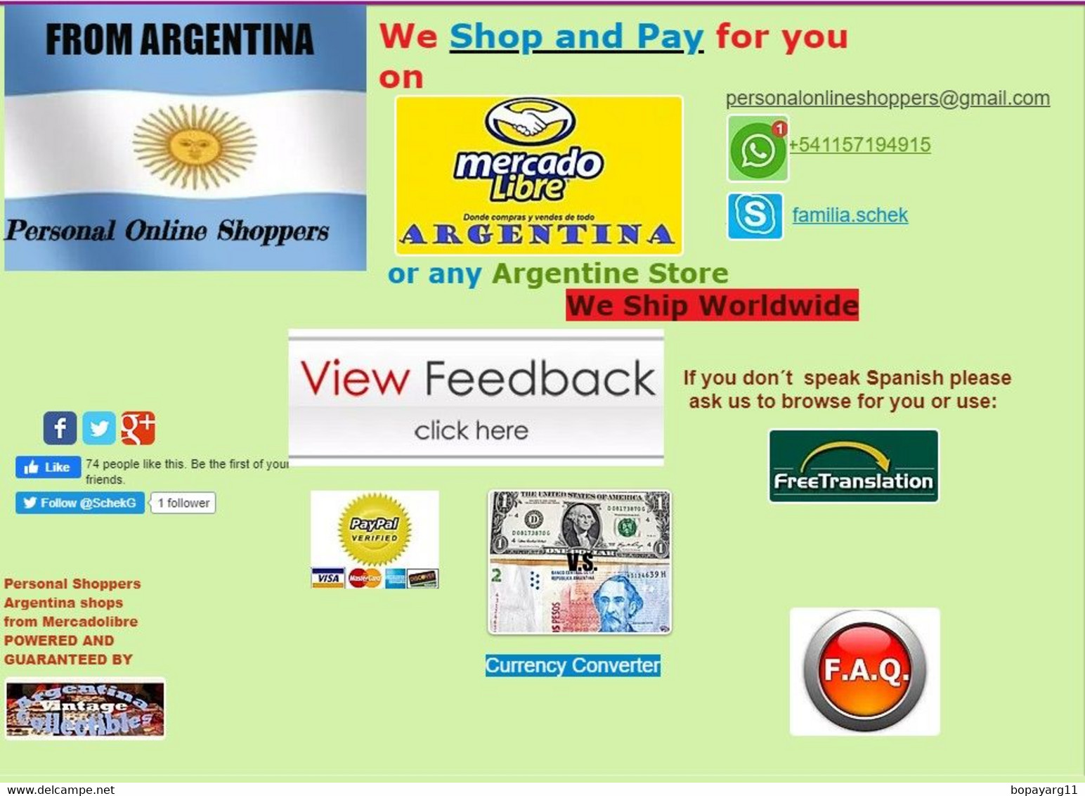 Personal Online Shopper Argentina-We Buy On Your Behalf From Mercadolibre Stamp Army Militaria Coin Postcard & Other - Autres & Non Classés