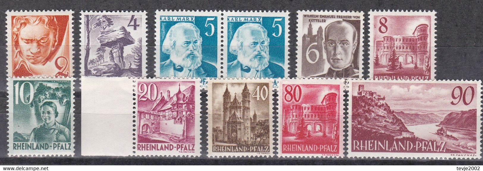 Men_ Franz. Zone Rheinland - Pfalz - Mi.Nr. 32 - 41 - Postfrisch MNH - Other & Unclassified