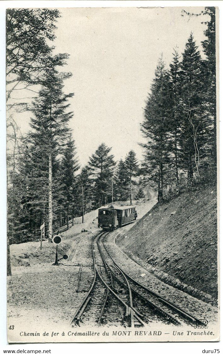 CPA 1918 * Chemin De Fer à Crémaillère Du MONT REVARD Une Tranchée * Train - Cachet Censor A.E.F. Aigle + U.S. Military - Aix Les Bains