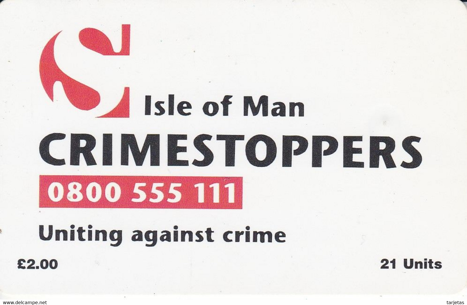 MAN-115 TARJETA DE LA ISLA DE MAN DE CRIMESTOPPERS - Man (Eiland)