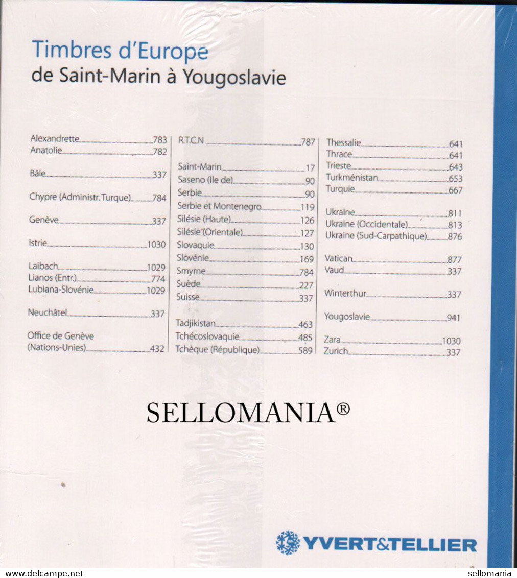 OFERTA CATALOGO SELLOS EUROPA VOLUMEN V YVERT & TELLIER    S - Y  EDICION 2017  TC20295 - Switzerland