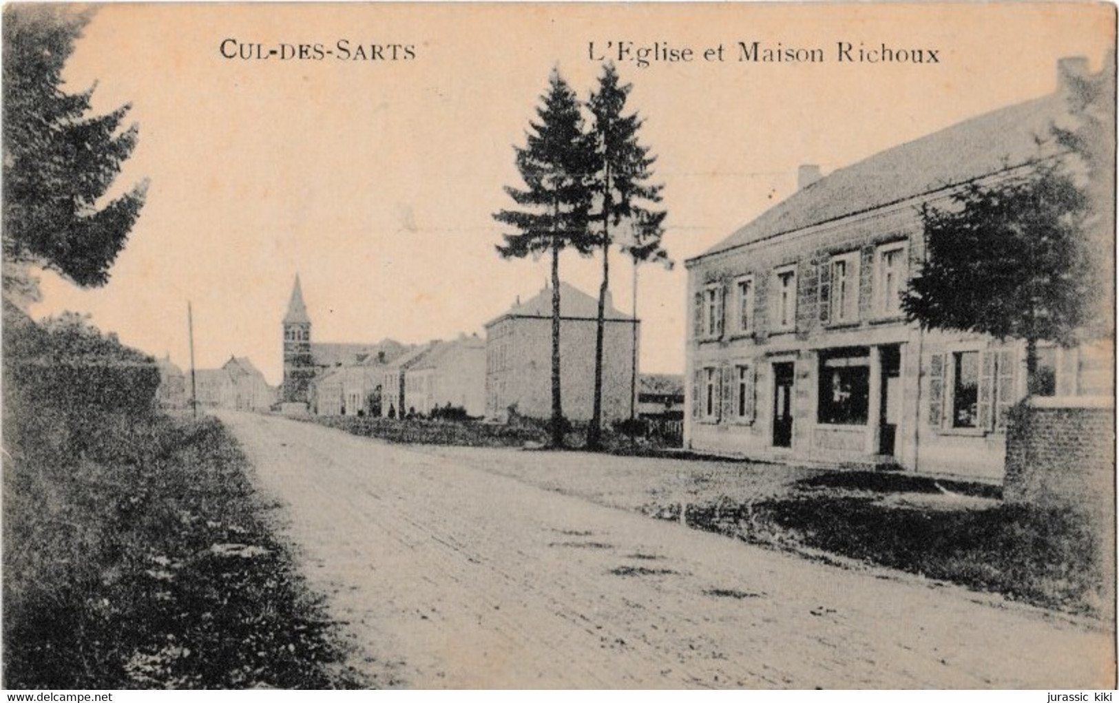 Cul-des-Sarts - L'Église Et Maison Richoux - Cul-des-Sarts