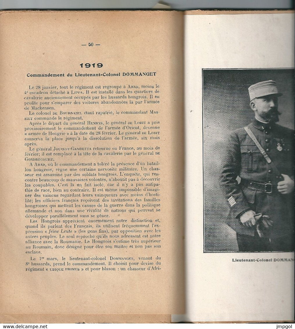 Livret Histoire 1er Régiment De Chasseurs D'Afrique Combats Et Chevauchées En Europe 1914 1919 Imp Charles Lavauzelle - 1914-18