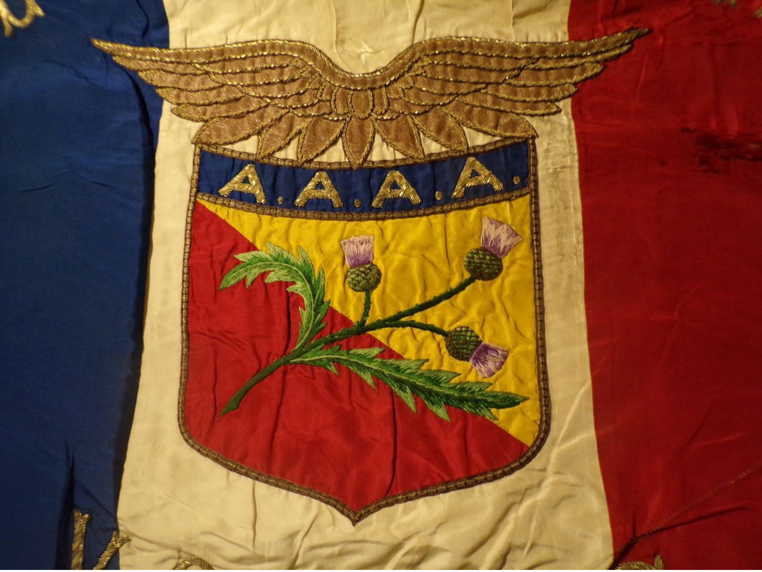 Drapeau Fanion Ancien Armée De L'air / Aviation Avion Insigne Vosges Lorraine - Vlaggen