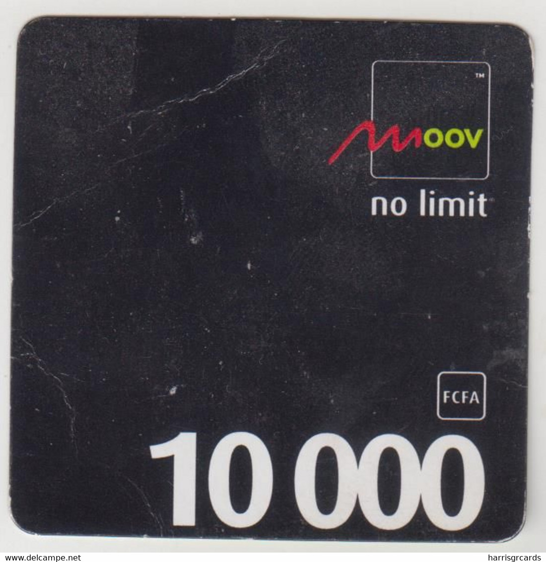 BENIN - Black (half Size), Moov Recharge, Expire Date 31/12/2020, 10000 Fcfa, Used - Bénin