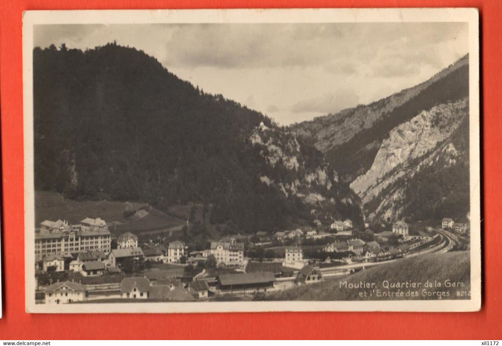 ZBE-19  Moutier, Quartier De La Gare. Entrée Des Gorges. Circulé 1929 Vers Vallorbe. - Moutier