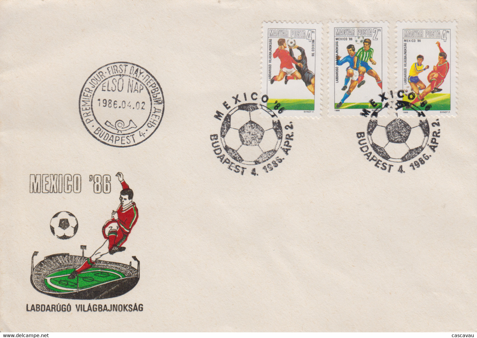 Enveloppe  FDC  1er  Jour   HONGRIE    Coupe  Du   Monde  De  Football   MEXIQUE   1986 - 1986 – Mexico