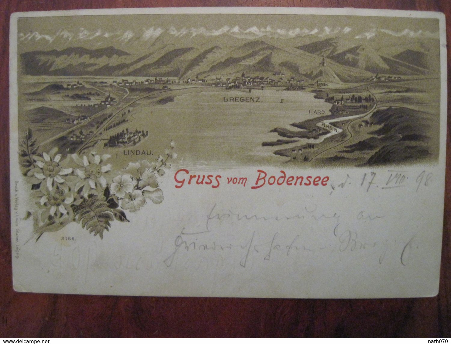 1898 Gruss Vom Bodensee Ak Postkarte Deutsches Reich DR Germany Helvetia Bayern Verschiedene Ursprungsmarken - Cartas & Documentos