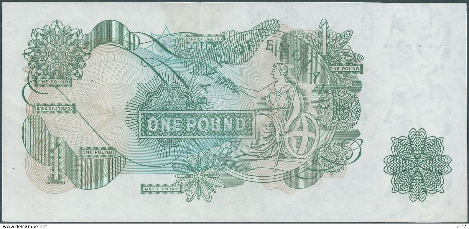 BANKNOTE 1960 -70 United Kingdom - Great Britain -ENGLAND, Elizabeth II ,1 Pound, UNC - 1 Pond