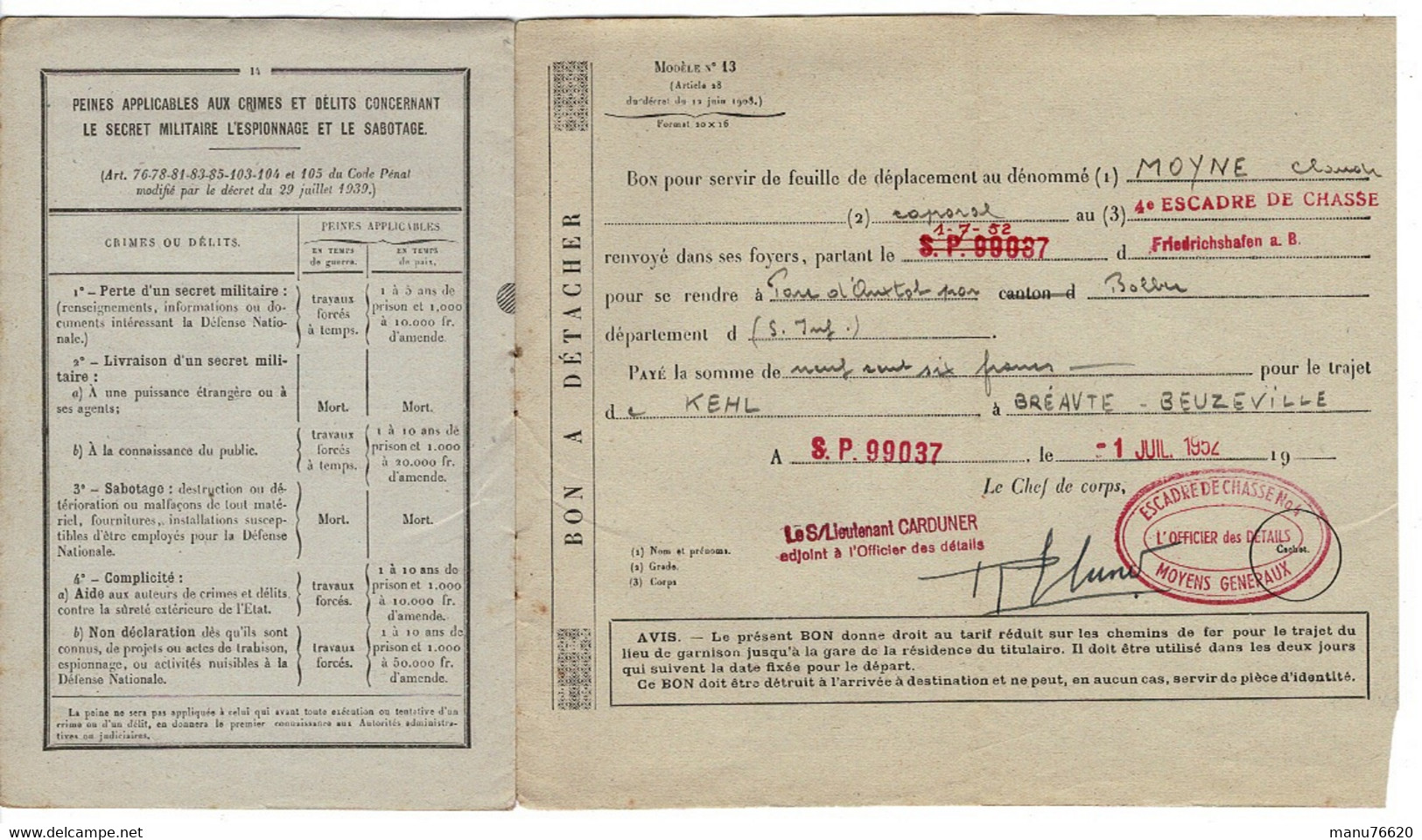 Livret  Individuel  Et Feuilles Au Milieu- LE HAVRE 1950, , Dim: 16 X 10,6. Cm - Otros & Sin Clasificación