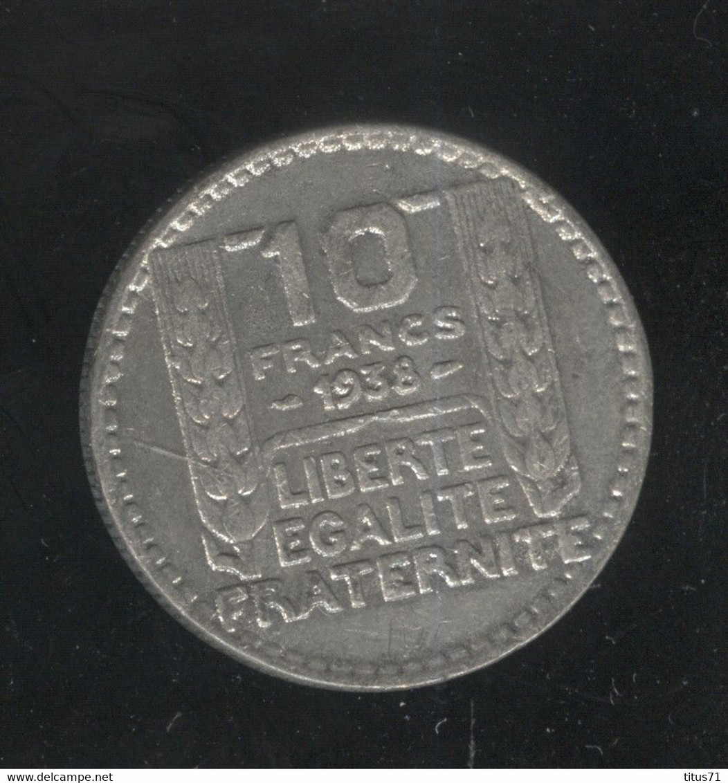 Fausse 10 Francs Turin 1938 - Métal Blanc Non Magnétique - Exonumia - Variétés Et Curiosités