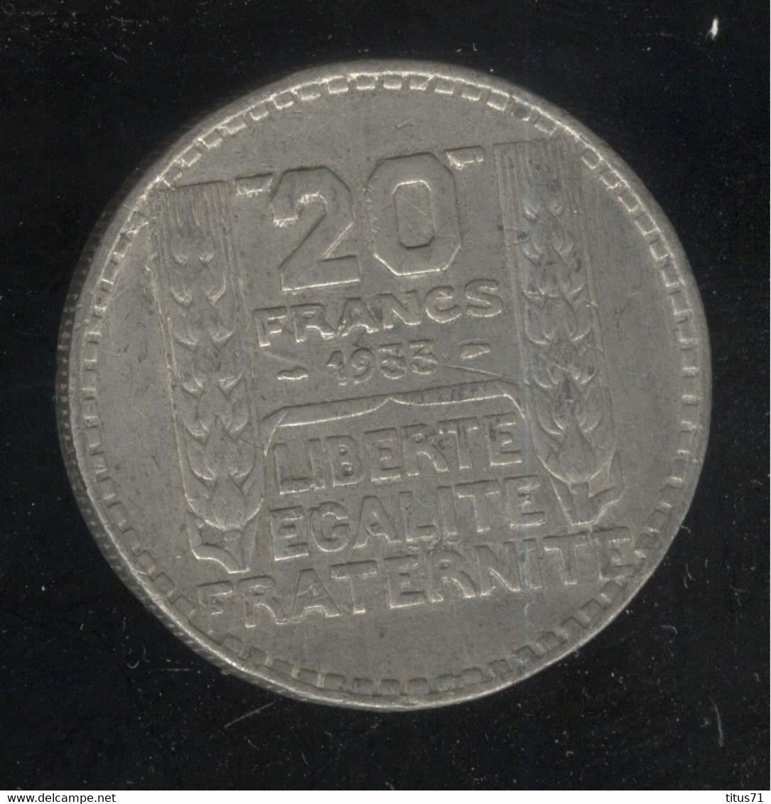 Fausse 20 Francs Turin 1933 - Exonumia - Variétés Et Curiosités