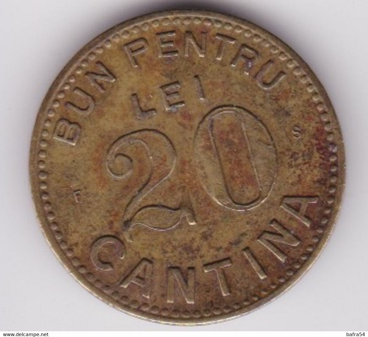 Jeton - Token - Roumanie - Bun Pentru - Cantina 20 Lei - Fabrica De Sticlarie. - Monetary /of Necessity