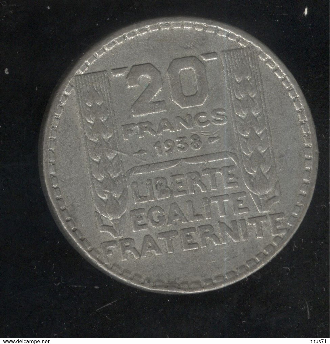 Fausse 20 Francs Turin 1938 - Exonumia - Variétés Et Curiosités