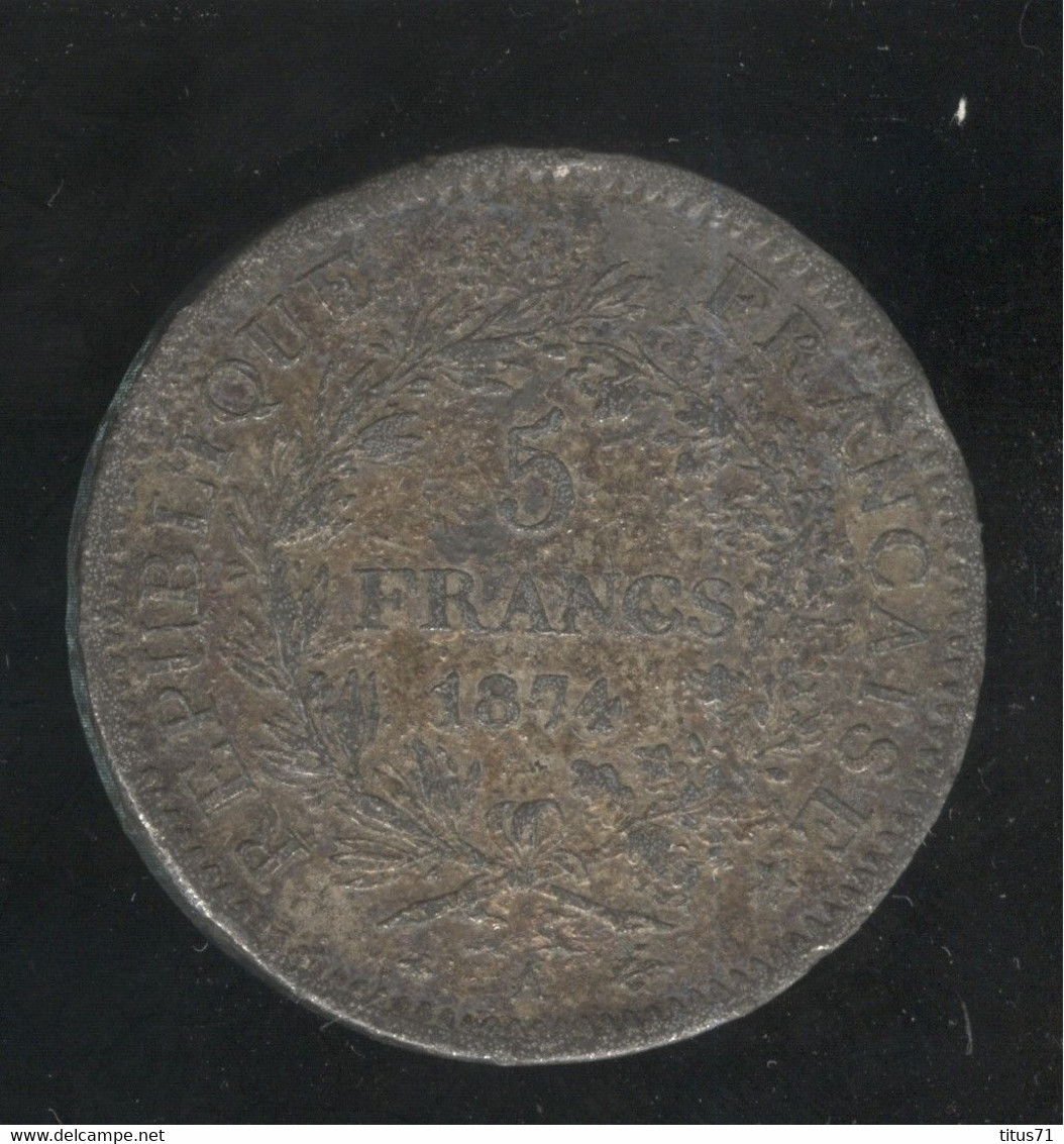 Fausse 5 Francs 1874 - Exonumia - Variétés Et Curiosités