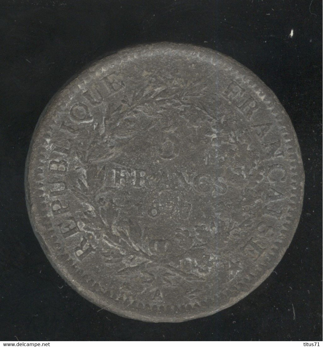 Fausse 5 Francs France 1877 - Exonumia - Variétés Et Curiosités
