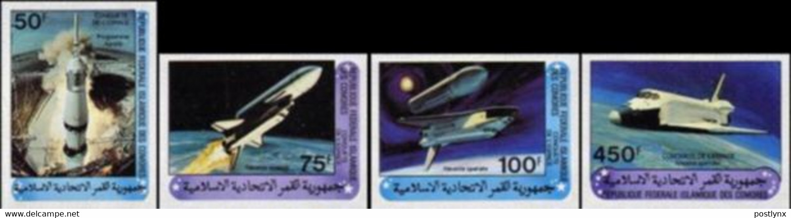 COMORO ISLANDS 1981 Apollo Space Shuttle IMPERF:4 Stamps - United States