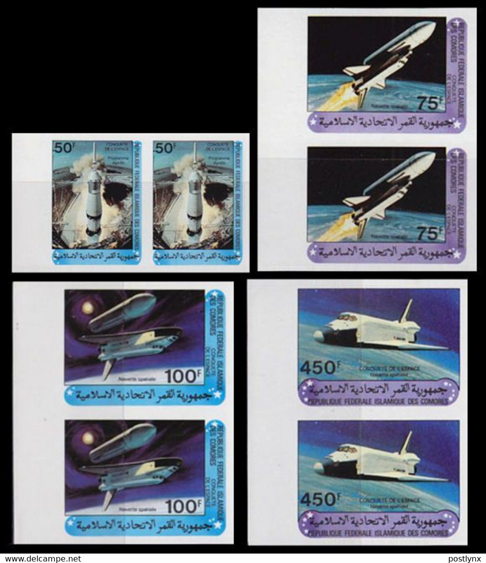 COMORO ISLANDS 1981 Apollo Space Shuttle MARG.IMPERF.PAIRS:4 (8 Stamps) - United States