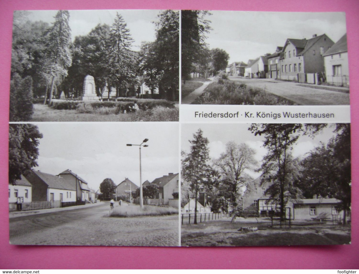 Germany DDR: Friedersdorf Heidesee - Kr. Königs Wusterhausen - Kriegerdenkmal, Strassenpartien - Posted 1989 - Friedersdorf