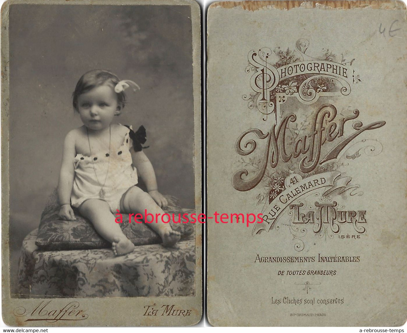 CDV à LA MURE (Isère) -portrait D'un Bébé Coquet Par Maffer - Anciennes (Av. 1900)