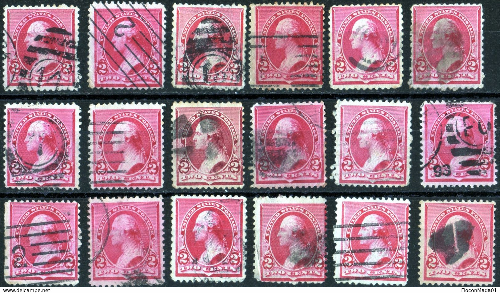USA B. Franklin 1890 2 Cts Carmin 33 Samples / See Nuances, Cancellations And Varieties - Used Stamps