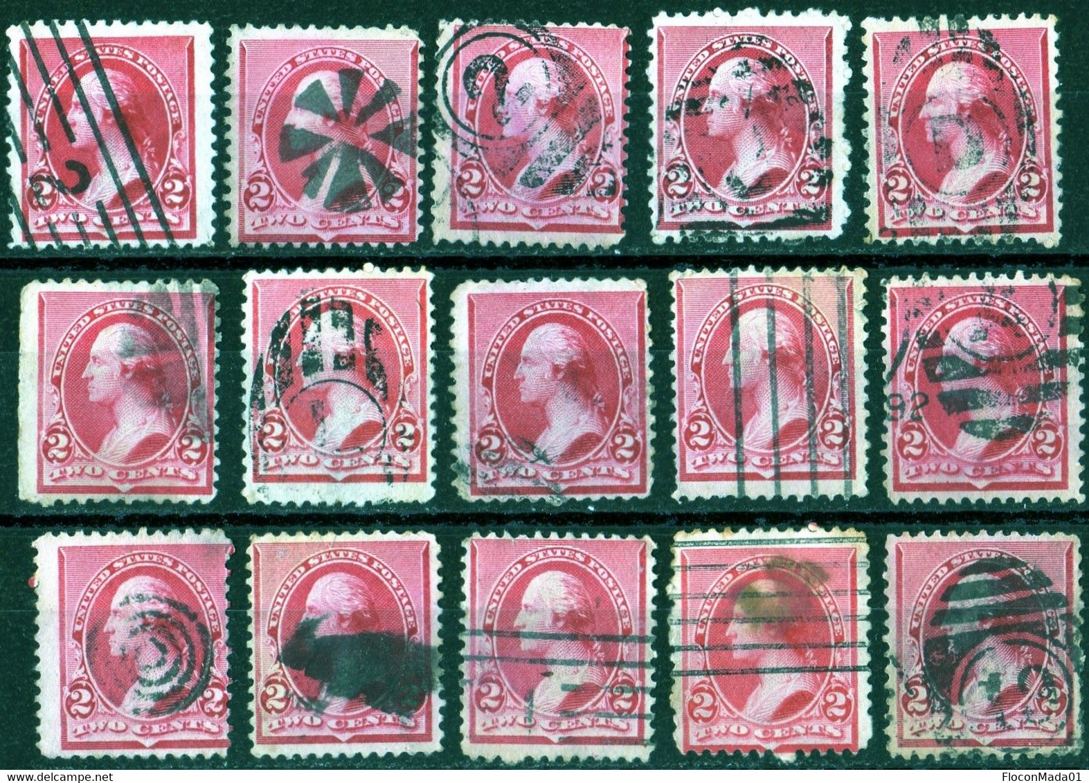 USA B. Franklin 1890 2 Cts Carmin 33 Samples / See Nuances, Cancellations And Varieties - Used Stamps