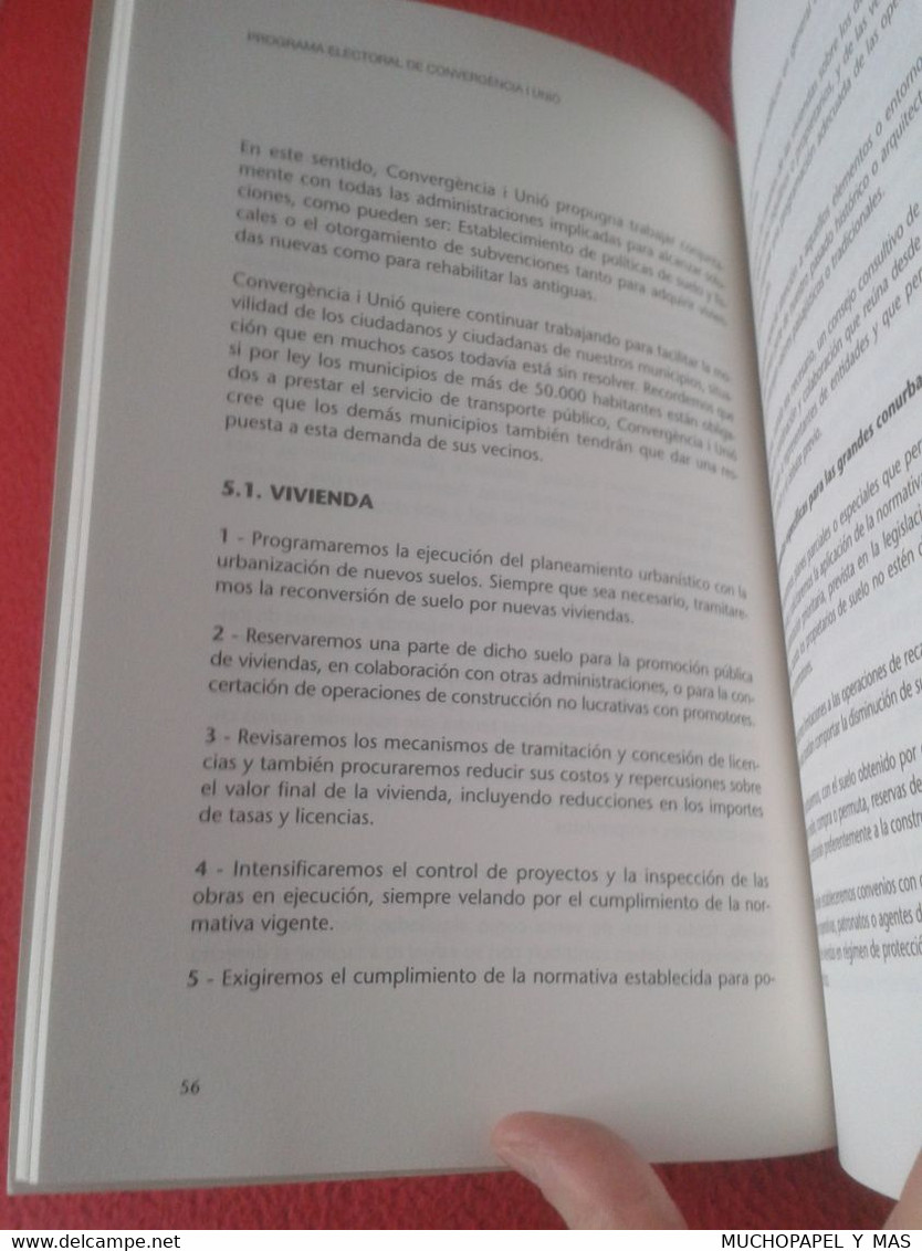 PROGRAMA A CASA CONVÈRGENCIA I UNIÓ ELECCIONES MUNICIPALES 1995 CATALUÑA JORDI PUJOL AYUNTAMIENTOS..KATALONIEN CATALUNYA